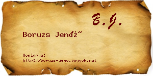 Boruzs Jenő névjegykártya