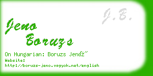 jeno boruzs business card